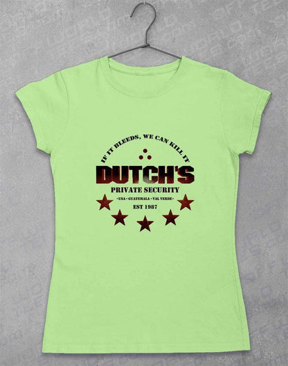 Dutchs Private Security Womens T-Shirt 8-10 / Mint Green  - Off World Tees