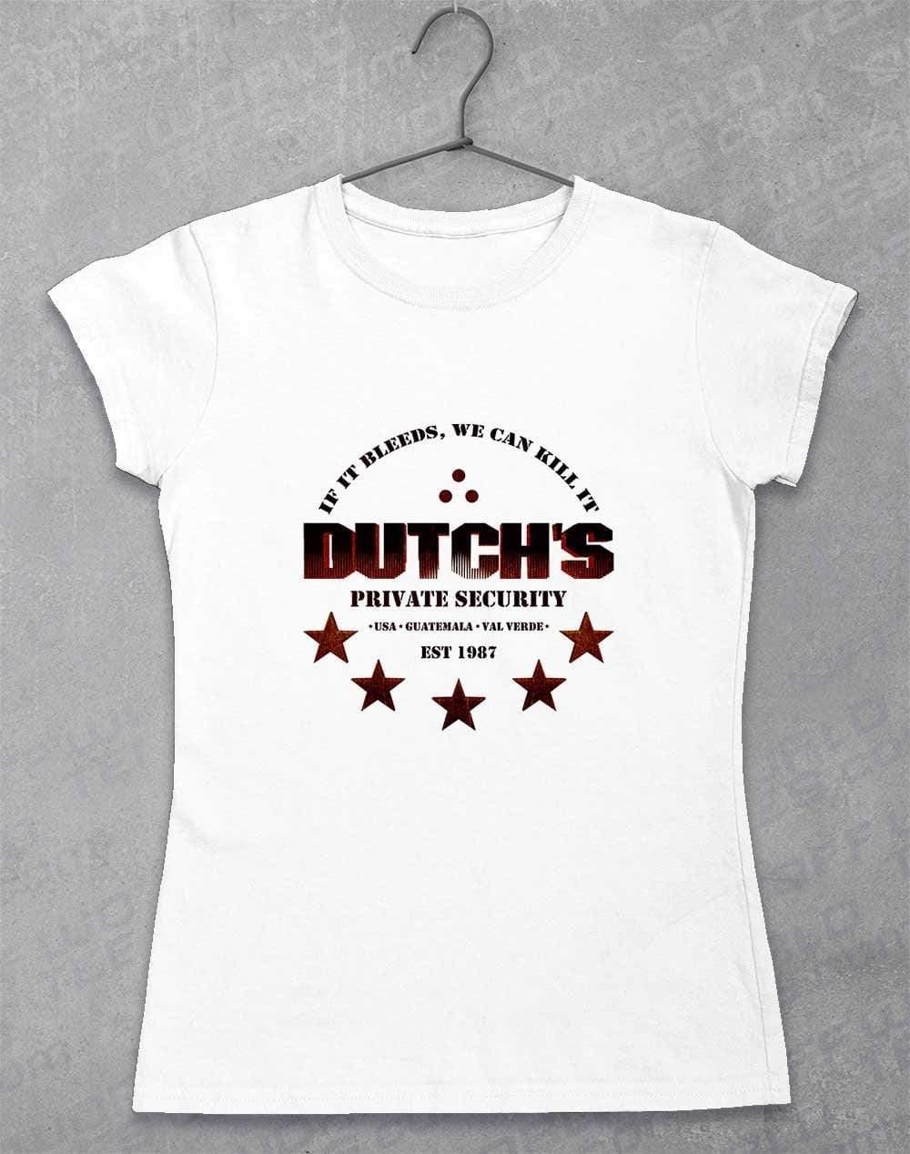 Dutchs Private Security Womens T-Shirt 8-10 / White  - Off World Tees