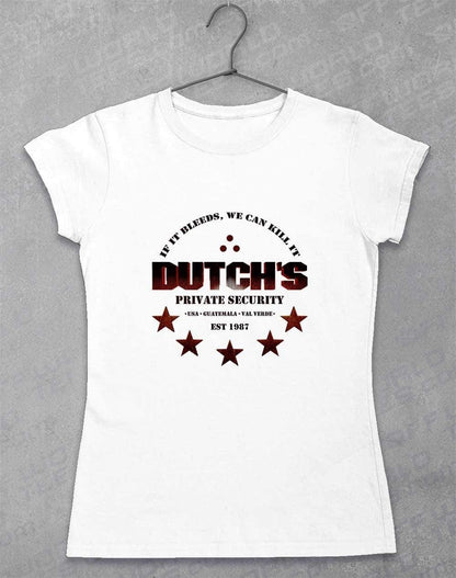 Dutchs Private Security Womens T-Shirt 8-10 / White  - Off World Tees