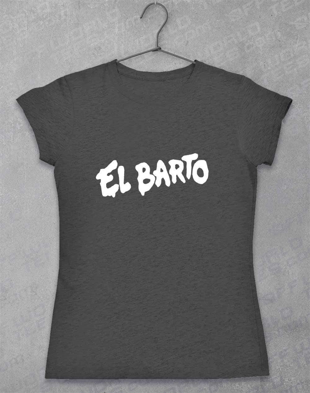 El Barto Tag Womens T-Shirt 8-10 / Dark Heather  - Off World Tees