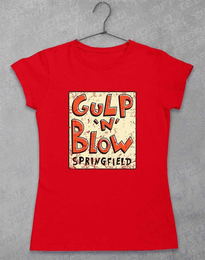 Gulp N Blow Womens T-Shirt 8-10 / Red  - Off World Tees
