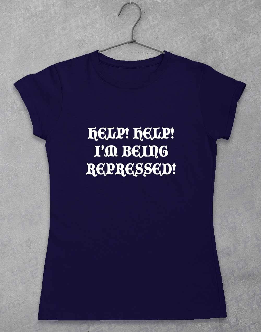 Help I'm Being Repressed Womens T-Shirt 8-10 / Navy  - Off World Tees