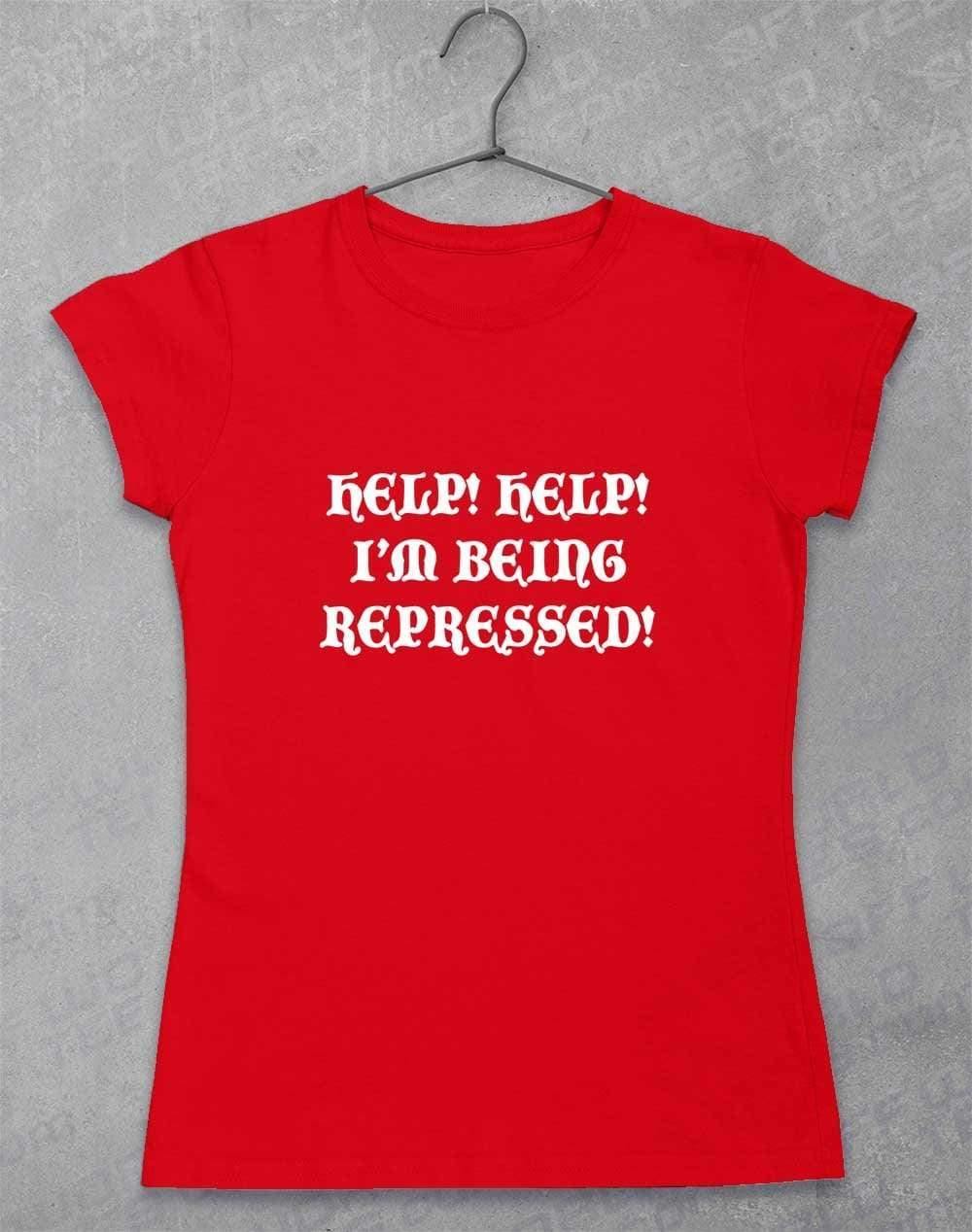 Help I'm Being Repressed Womens T-Shirt 8-10 / Red  - Off World Tees