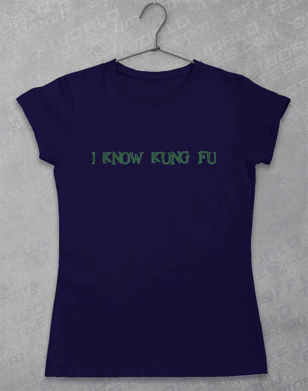 I Know Kung Fu Womens T-Shirt 8-10 / Navy  - Off World Tees