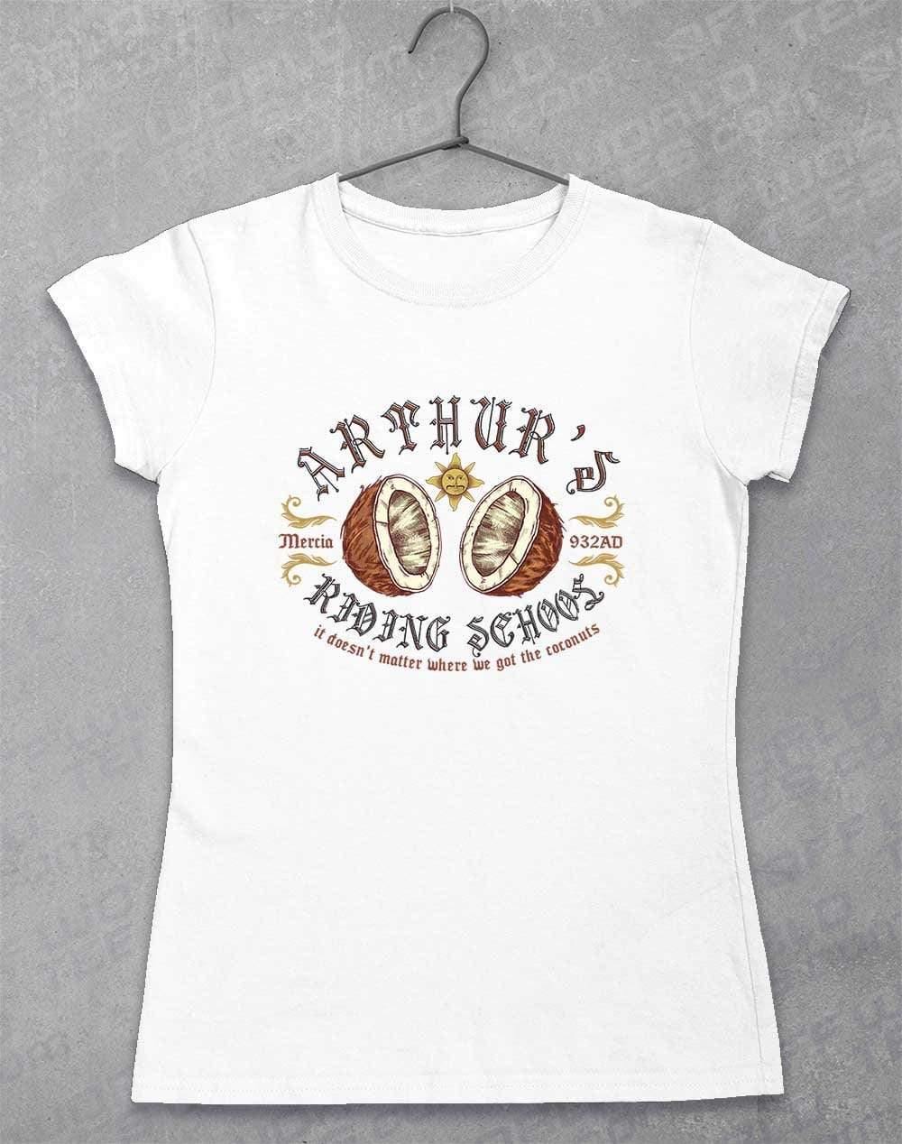 King Arthur's Riding School Womens T-Shirt 8-10 / White  - Off World Tees