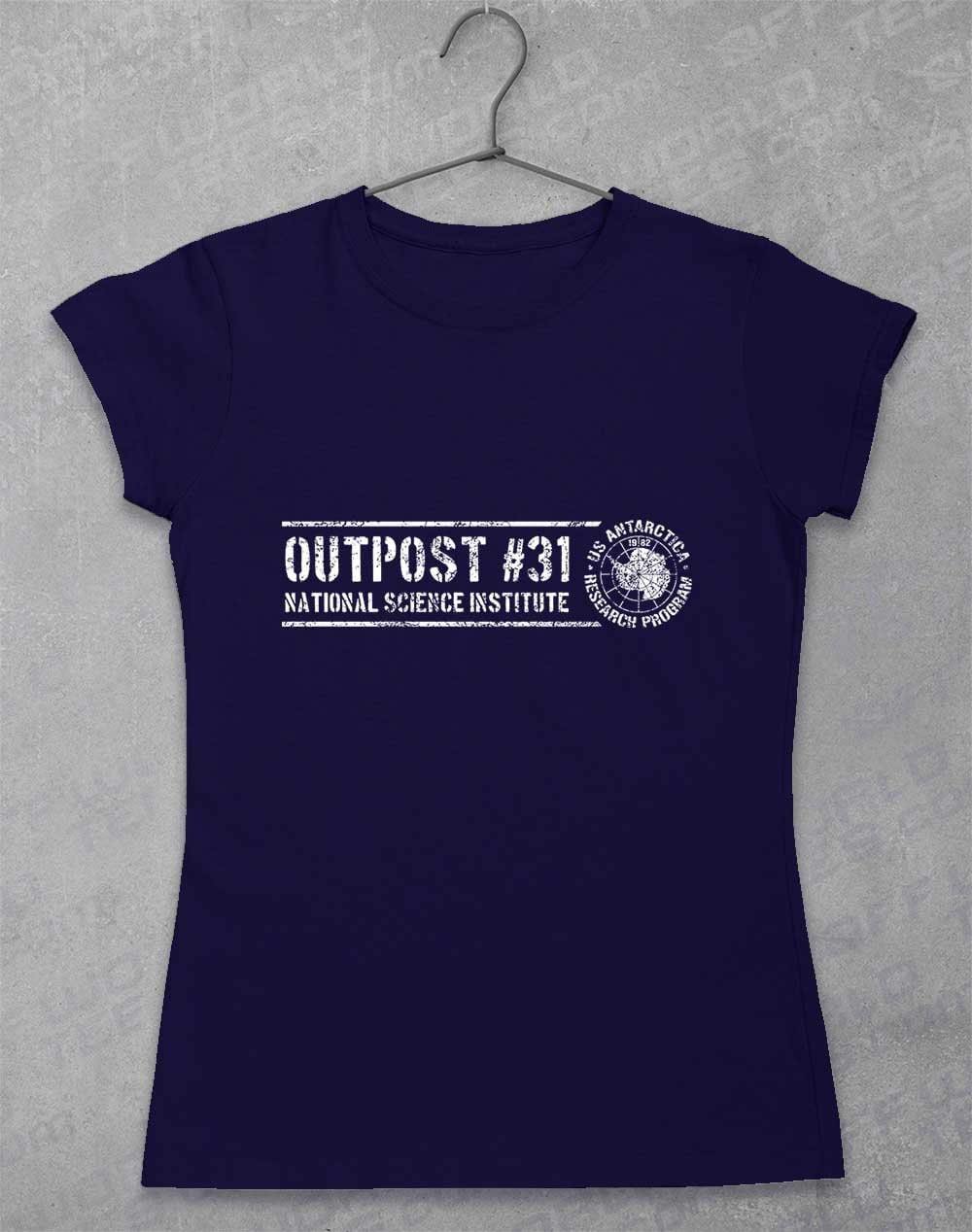 Outpost 31 Antarctica Womens T-Shirt 8-10 / Navy  - Off World Tees