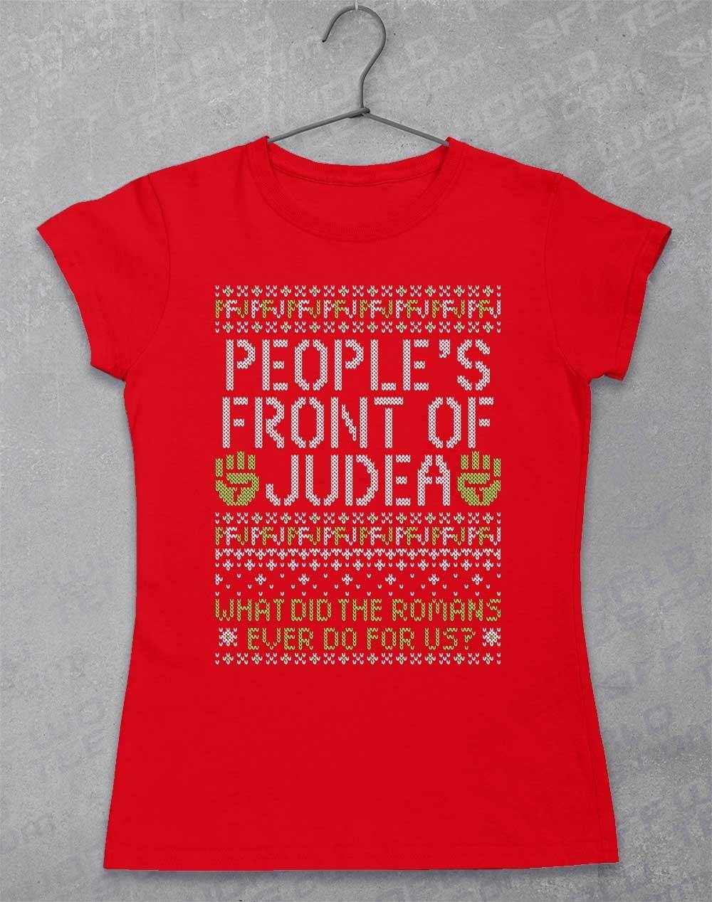 PFJ Festive Knitted-Look Women's T-Shirt 8-10 / Red  - Off World Tees