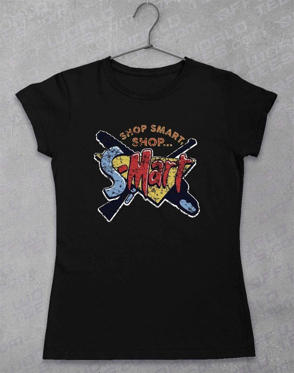 S-Mart Chainsaw and Gun Women's T-Shirt 8-10 / Black  - Off World Tees