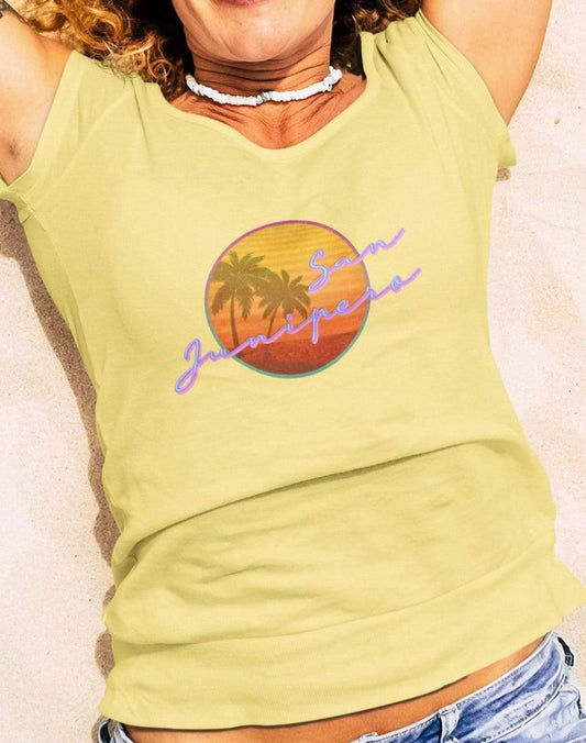 San Junipero 80s Neon Womens T-Shirt  - Off World Tees