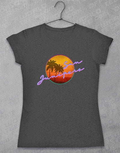San Junipero 80s Neon Womens T-Shirt 8-10 / Dark Heather  - Off World Tees