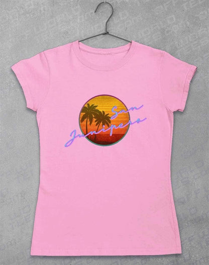 San Junipero 80s Neon Womens T-Shirt 8-10 / Light Pink  - Off World Tees