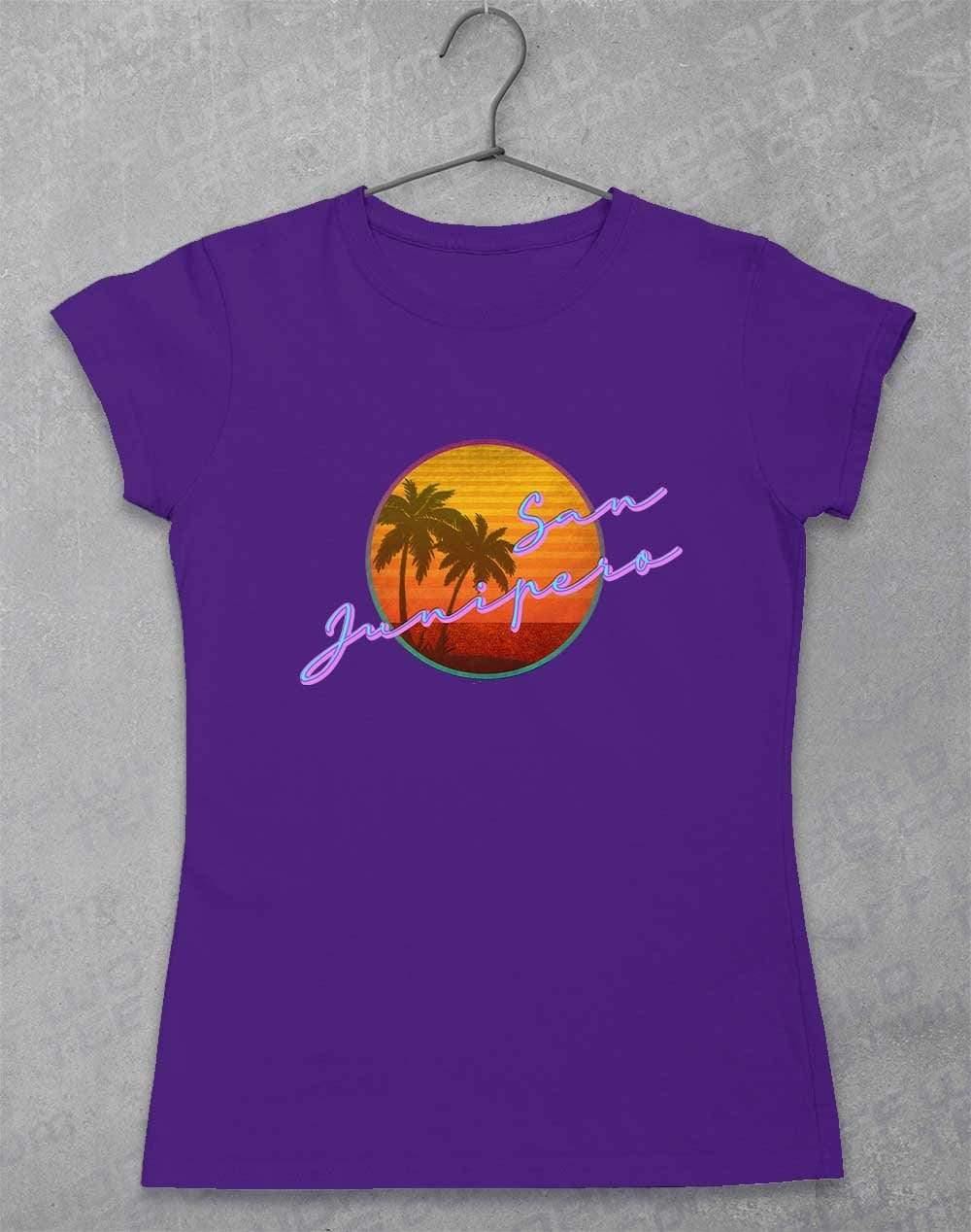 San Junipero 80s Neon Womens T-Shirt 8-10 / Lilac  - Off World Tees