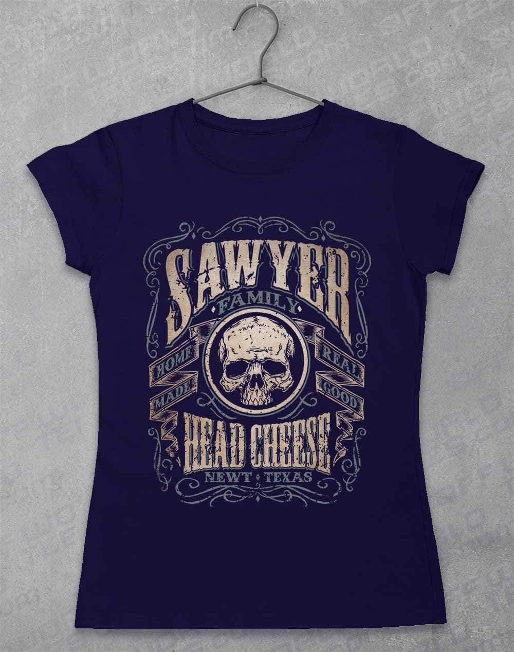 Sawyer Family Head Cheese Womens T-Shirt 8-10 / Navy  - Off World Tees