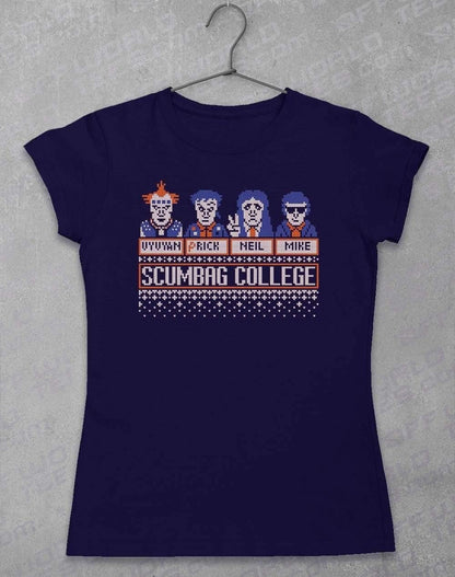 Scumbag College Festive Knitted-Look Women's T-Shirt 8-10 / Navy  - Off World Tees