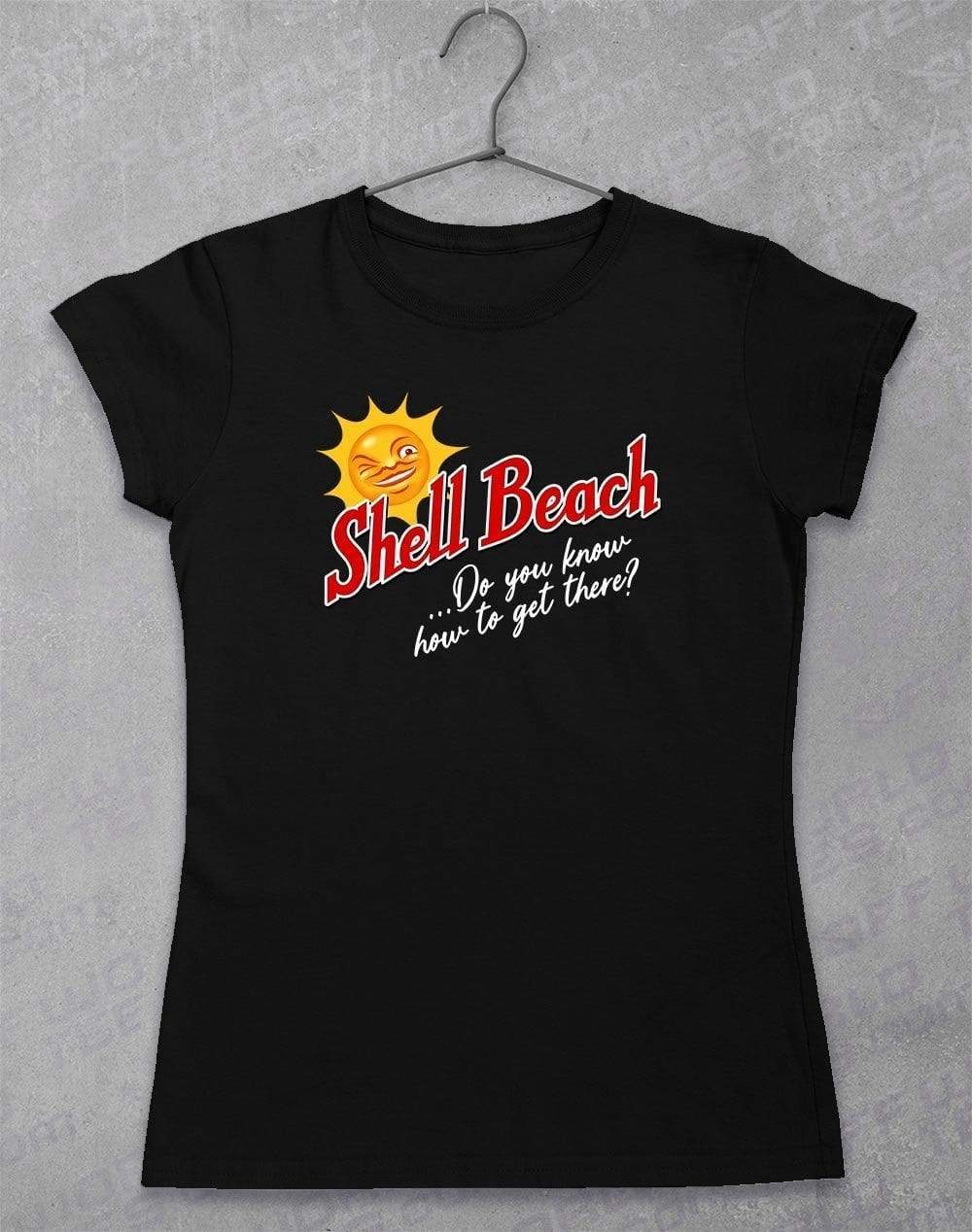 Shell Beach Women's T-Shirt 8-10 / Black  - Off World Tees