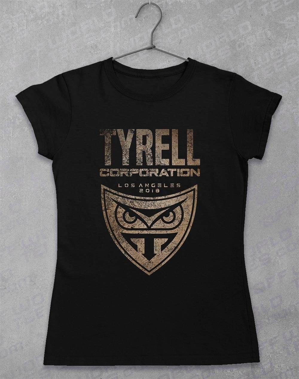 Tyrell Distressed Badge Women's T-Shirt 8-10 / Black  - Off World Tees
