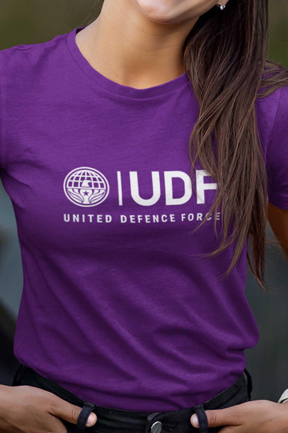 UDF United Defense Force Womens T-Shirt  - Off World Tees