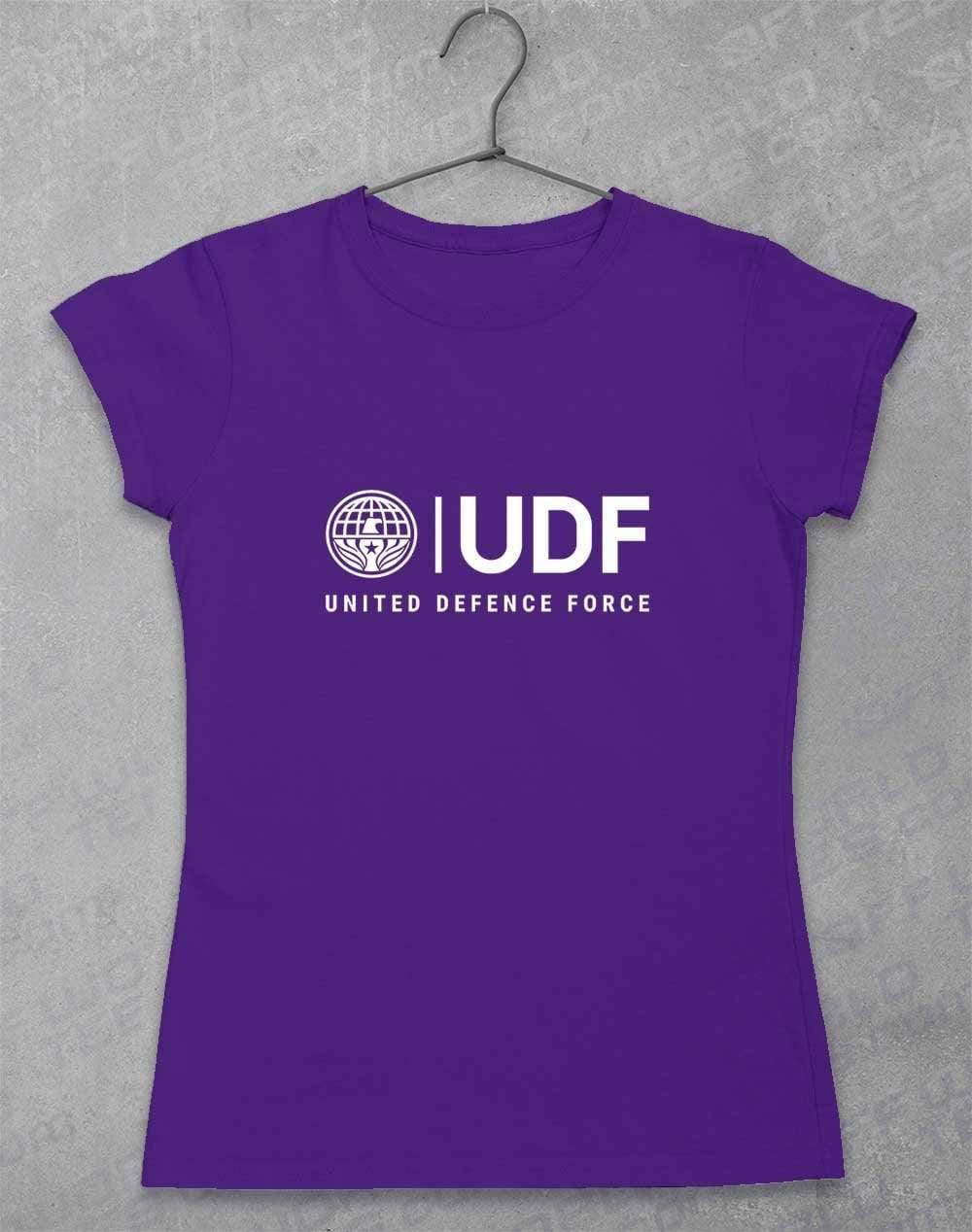 UDF United Defense Force Womens T-Shirt 8-10 / Lilac  - Off World Tees