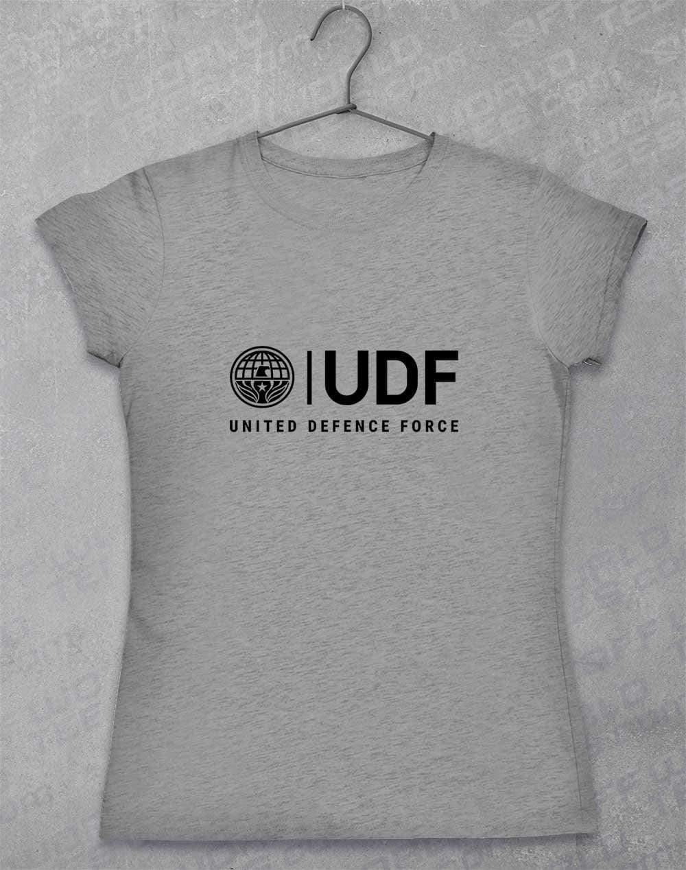 UDF United Defense Force Womens T-Shirt 8-10 / Sport Grey  - Off World Tees