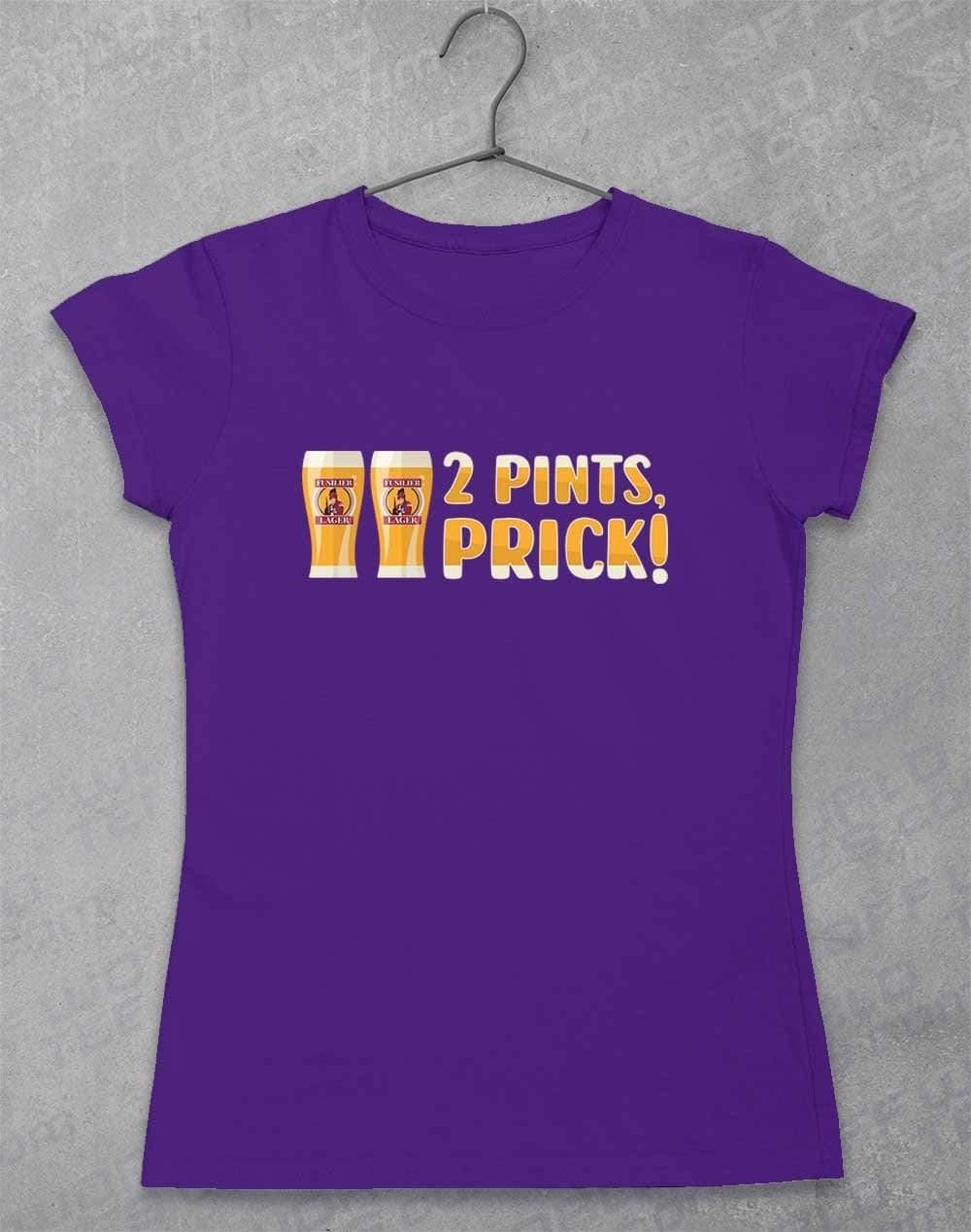2 Pints Pr*ck Womens T-Shirt 8-10 / Lilac  - Off World Tees