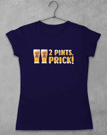 2 Pints Pr*ck Womens T-Shirt 8-10 / Navy  - Off World Tees