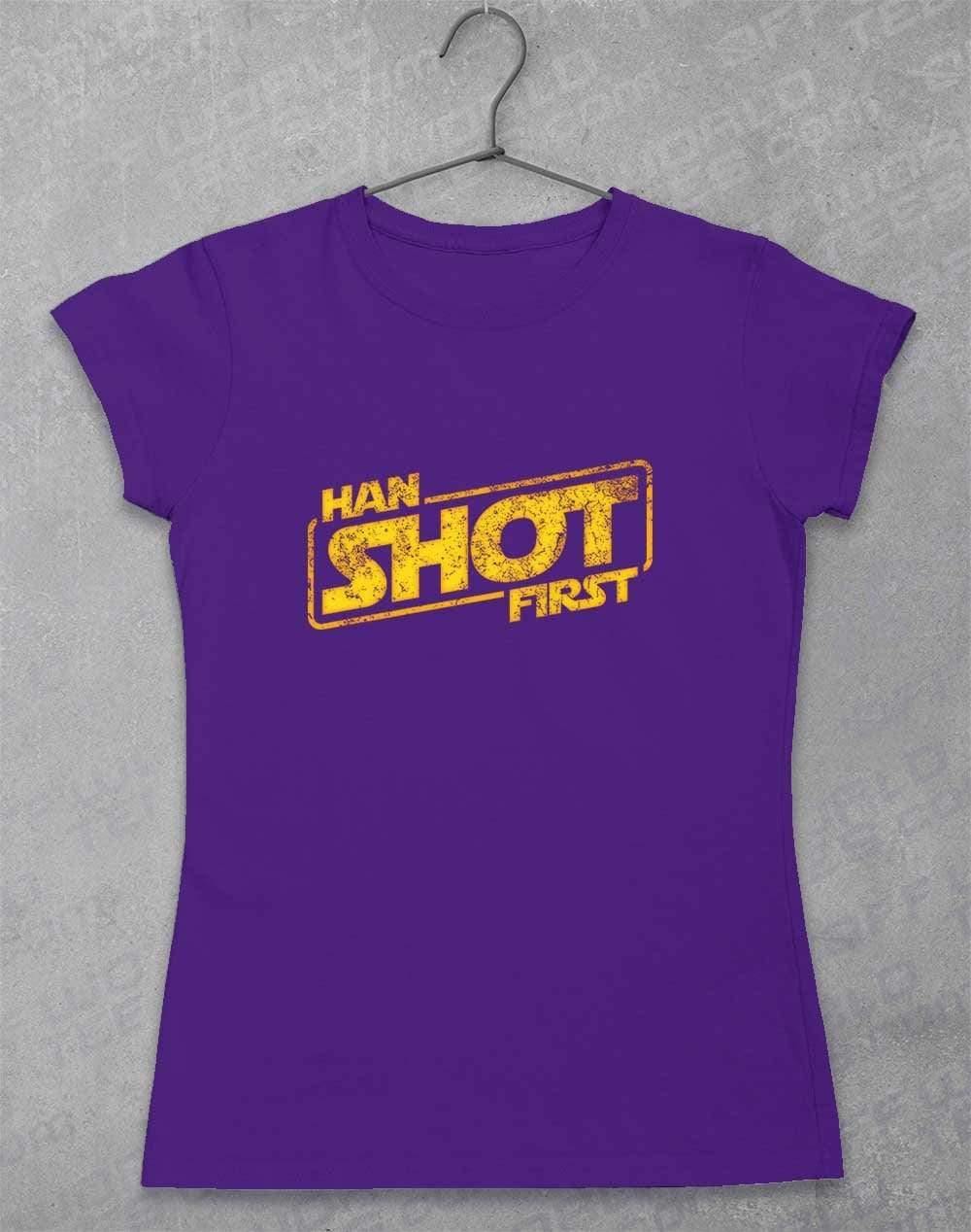 Han Shot First - Womens T-Shirt 8-10 / Lilac  - Off World Tees