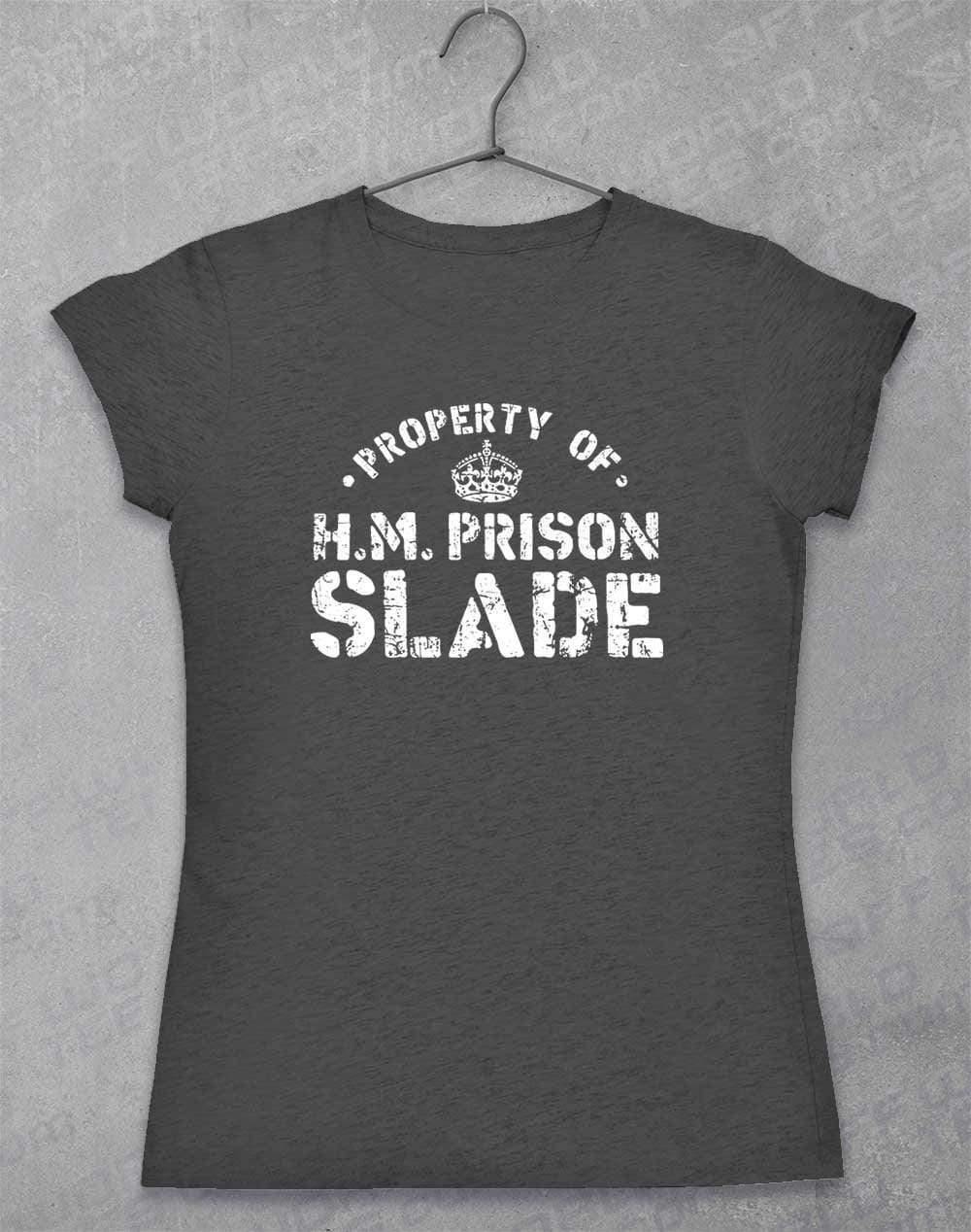 HM Prison Slade Womens T-Shirt 8-10 / Dark Heather  - Off World Tees
