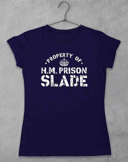 HM Prison Slade Womens T-Shirt 8-10 / Navy  - Off World Tees