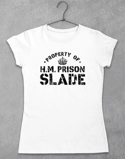 HM Prison Slade Womens T-Shirt 8-10 / White  - Off World Tees