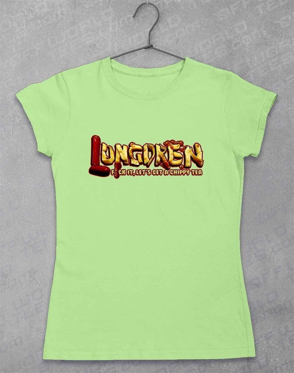 LUNGDREN Chippy Tea - Womens T-Shirt 8-10 / Mint Green  - Off World Tees