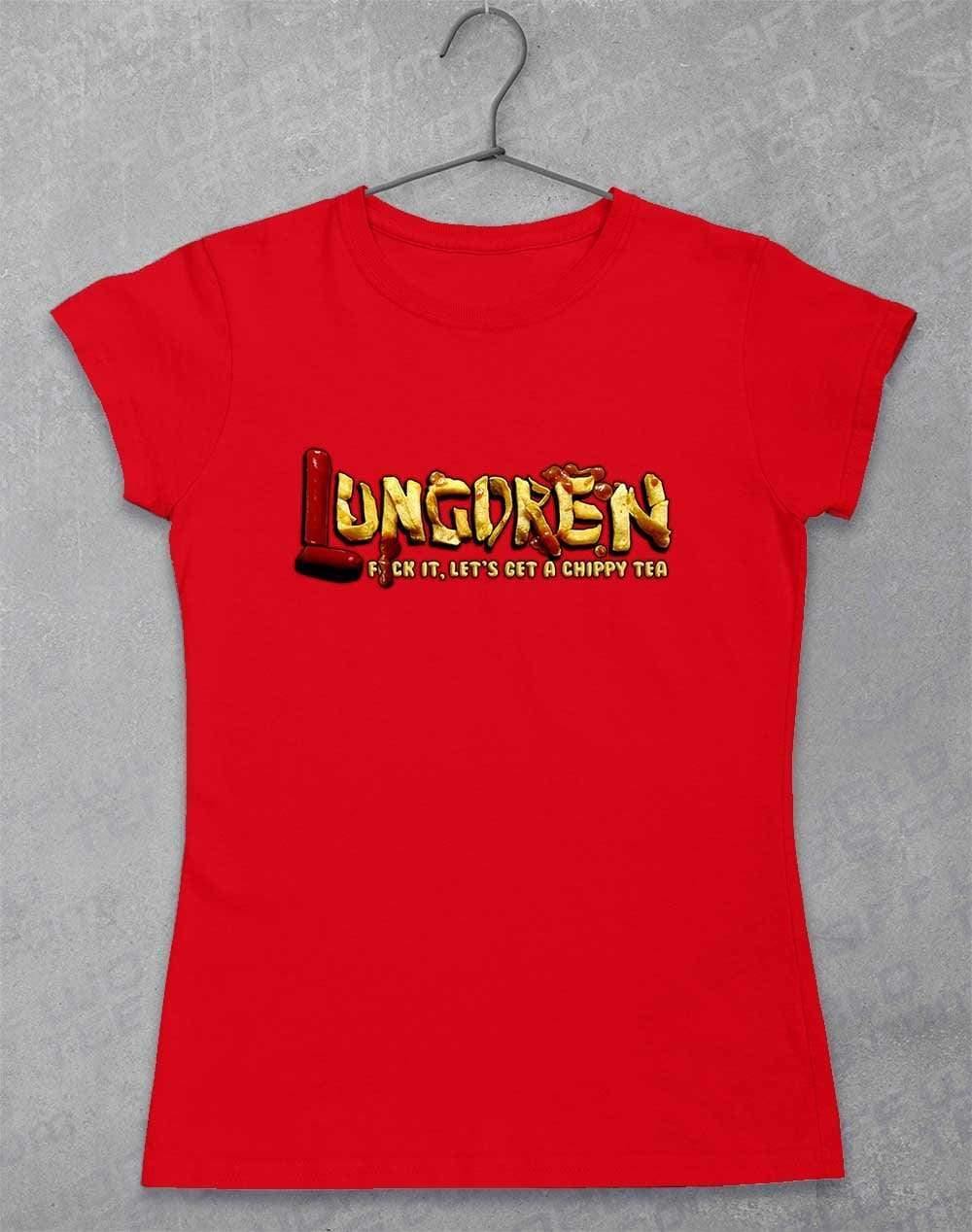 LUNGDREN Chippy Tea - Womens T-Shirt 8-10 / Red  - Off World Tees