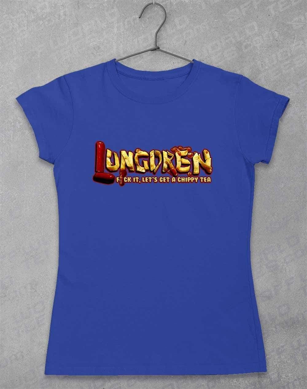 LUNGDREN Chippy Tea - Womens T-Shirt 8-10 / Royal  - Off World Tees