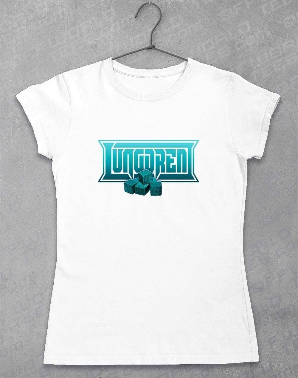 LUNGDREN Chunks Logo - Womens T-Shirt 8-10 / White  - Off World Tees