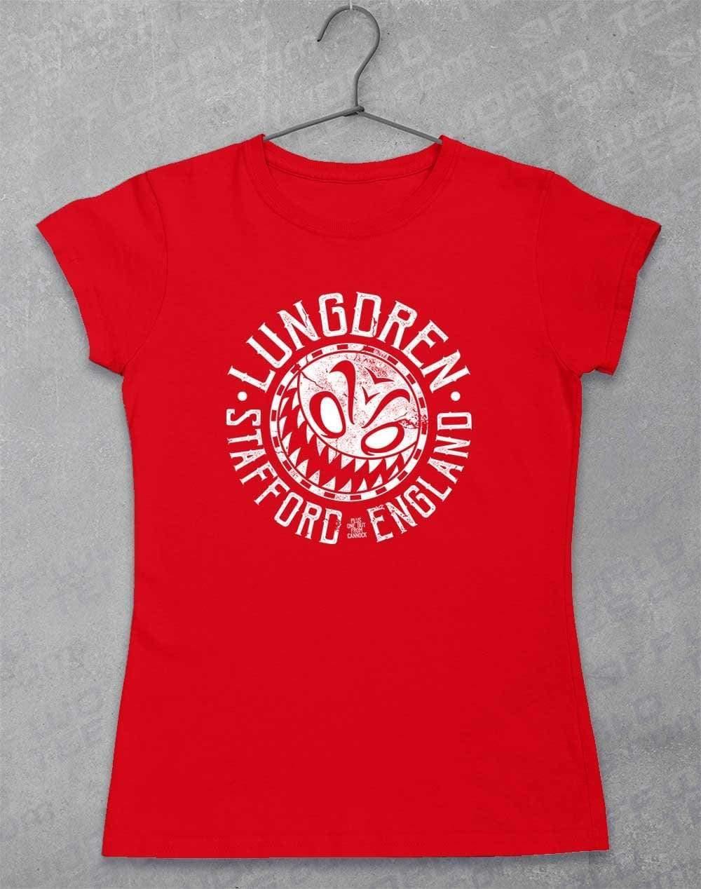 LUNGDREN Stafford Smiley - Womens T-Shirt 8-10 / Red  - Off World Tees