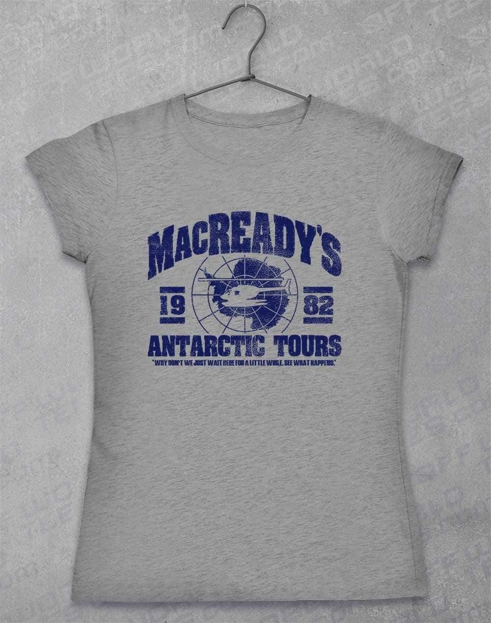 MacReady's Antarctic Tours 1982 Womens T-Shirt 8-10 / Sport Grey  - Off World Tees