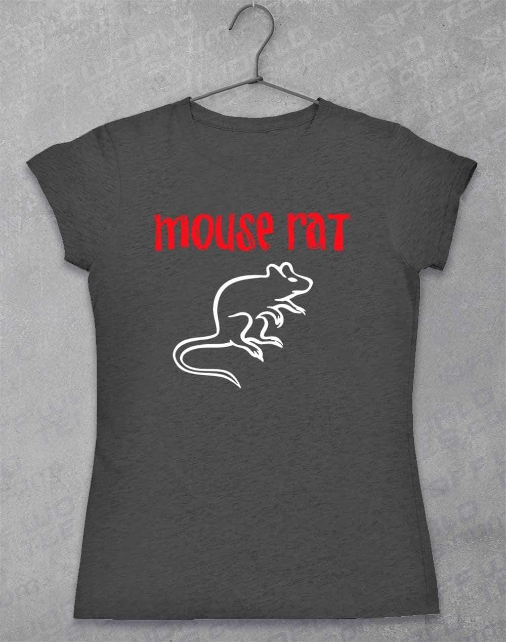 Mouse Rat Text Logo Womens T-Shirt 8-10 / Dark Heather  - Off World Tees