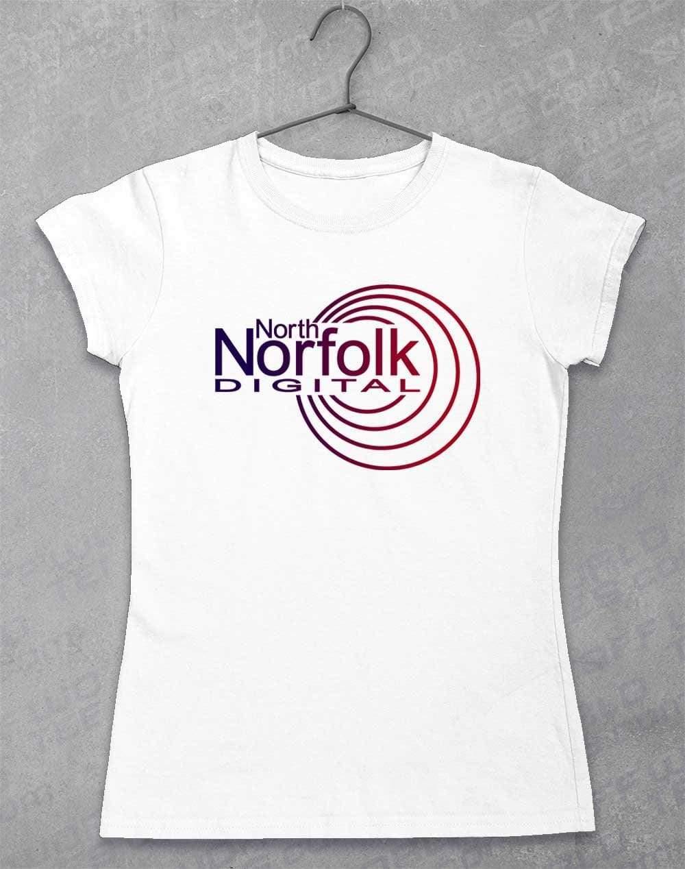 North Norfolk Digital Womens T-Shirt 8-10 / White  - Off World Tees