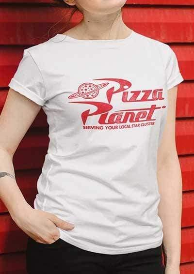 Pizza Planet Distressed Logo Womens T-Shirt  - Off World Tees
