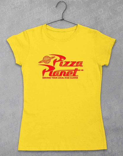 Pizza Planet Distressed Logo Womens T-Shirt 8-10 / Daisy  - Off World Tees