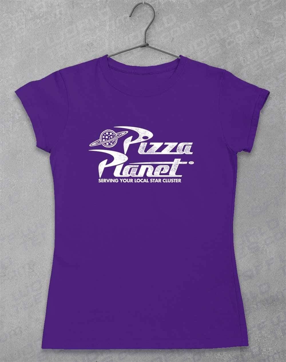 Pizza Planet Distressed Logo Womens T-Shirt 8-10 / Lilac  - Off World Tees
