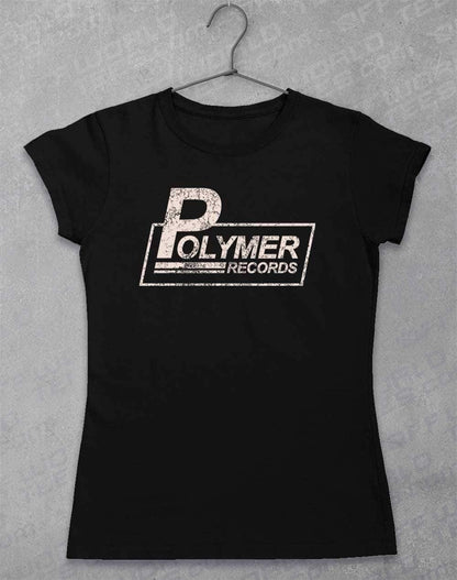 Polymer Records Distressed Logo Womens T-Shirt 8-10 / Black  - Off World Tees