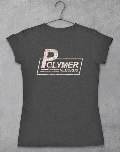 Polymer Records Distressed Logo Womens T-Shirt 8-10 / Dark Heather  - Off World Tees