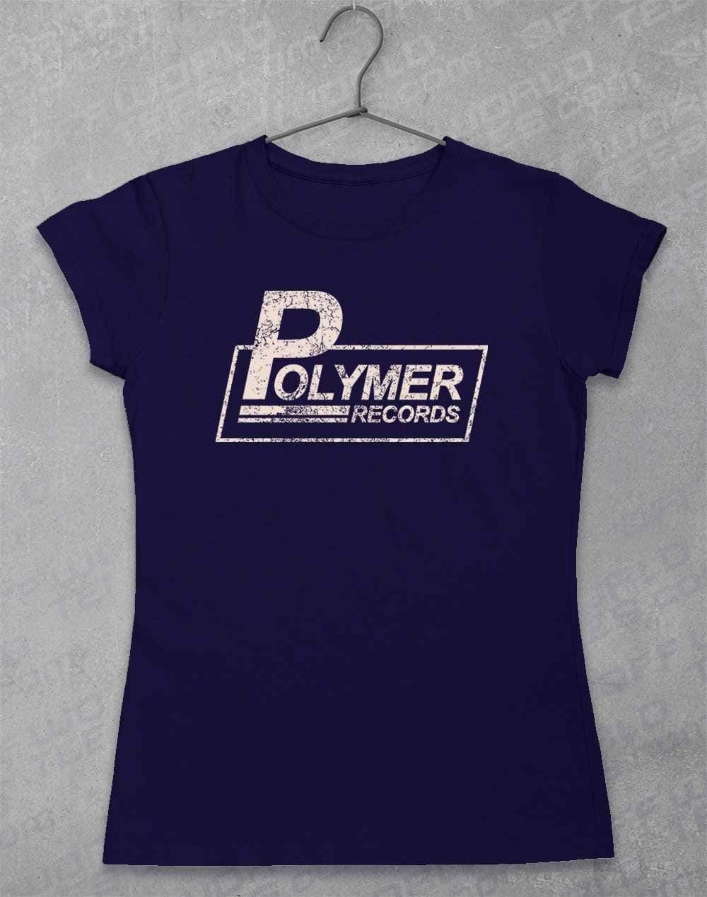 Polymer Records Distressed Logo Womens T-Shirt 8-10 / Navy  - Off World Tees