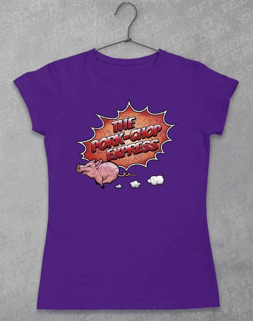 Pork Chop Express Distressed Logo Womens T-Shirt 8-10 / Lilac  - Off World Tees