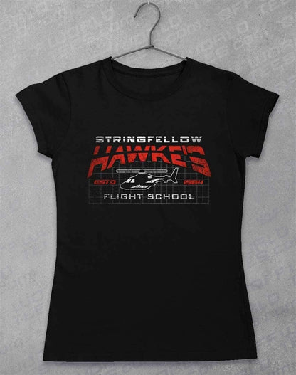 Stringfellow Hawke's Flight School 1984 Womens T-Shirt 8-10 / Black  - Off World Tees