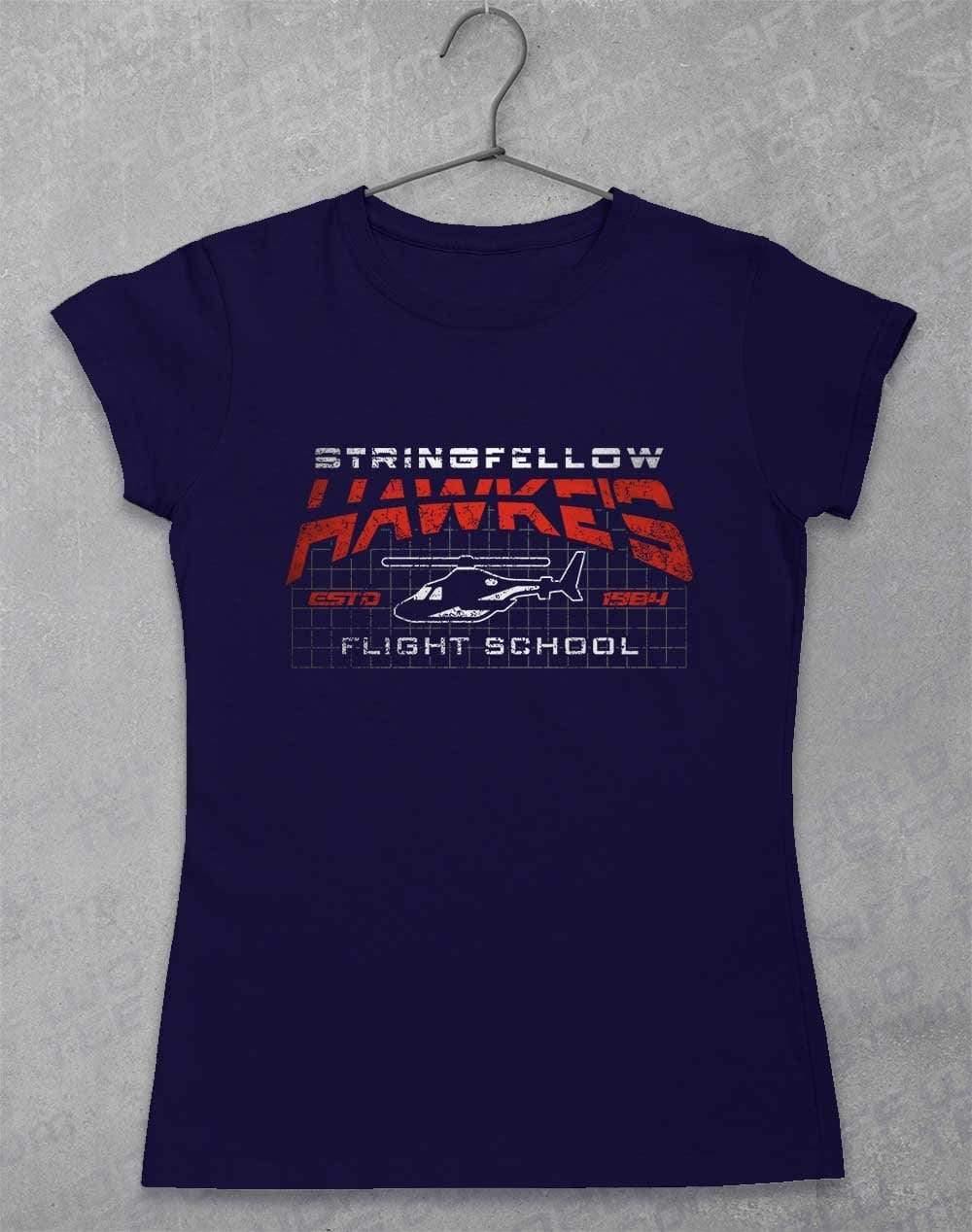 Stringfellow Hawke's Flight School 1984 Womens T-Shirt 8-10 / Navy  - Off World Tees