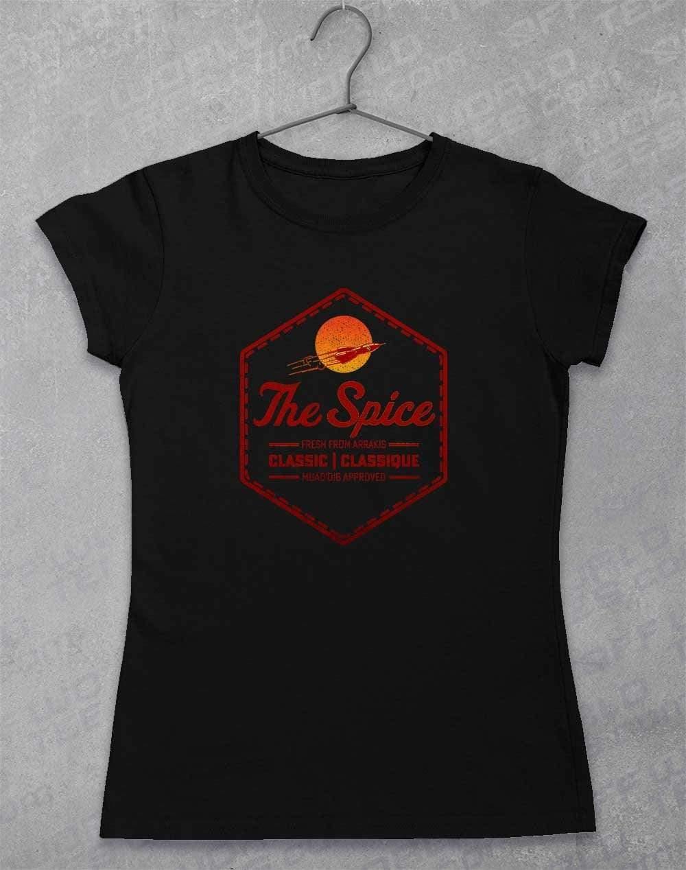 The Spice Retro Logo Womens T-Shirt 8-10 / Black  - Off World Tees
