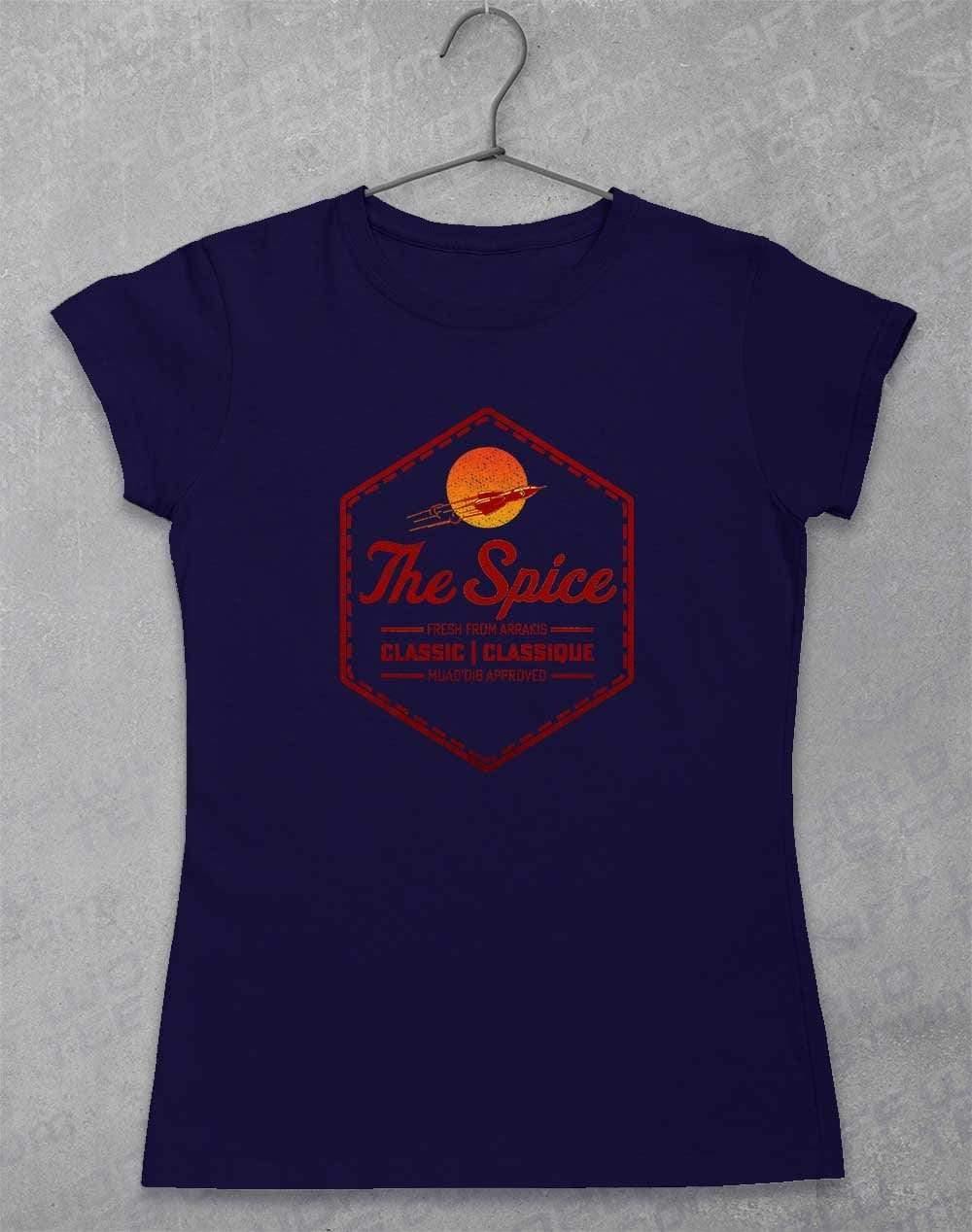 The Spice Retro Logo Womens T-Shirt 8-10 / Navy  - Off World Tees