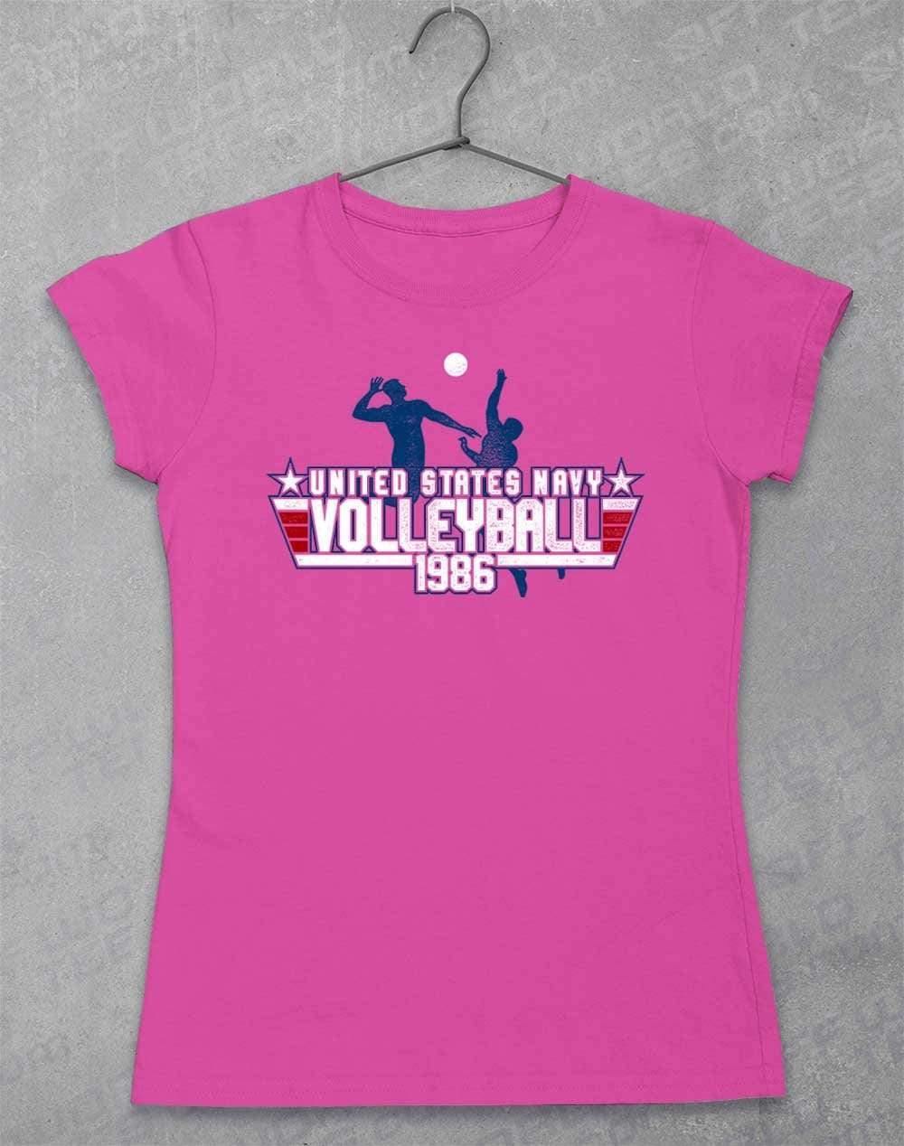 US Navy Volleyball 1986 Womens T-Shirt 8-10 / Azalea  - Off World Tees