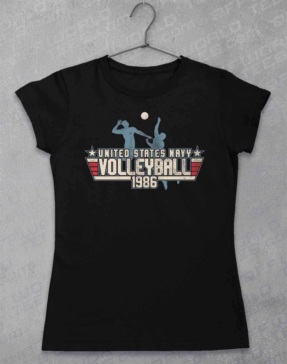US Navy Volleyball 1986 Womens T-Shirt 8-10 / Black  - Off World Tees
